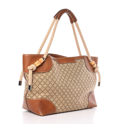 Gucci Straw Diamante Maui Tote Brown 3 of 12