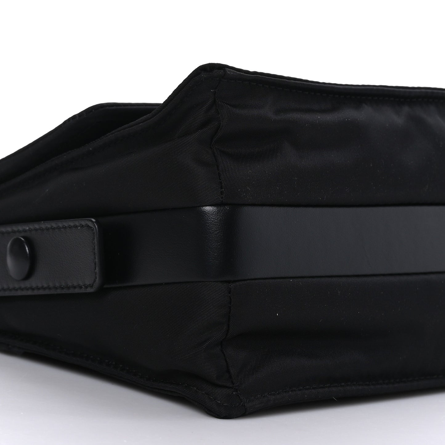 Re-Nylon Vitello Padded Small Flap Shoulder Bag Black