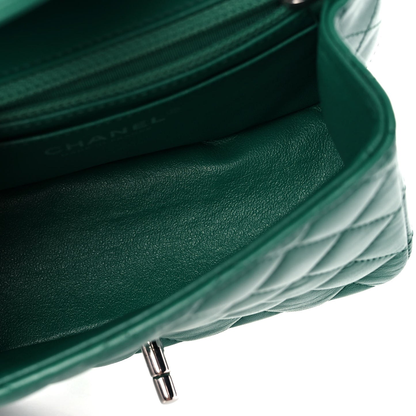 Lambskin Quilted Mini Square Flap Green