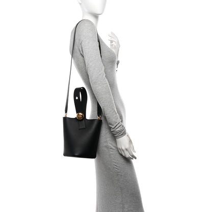 Loewe Soft Grained Calfskin Mini Pebble Bucket Bag Black 2 of 9