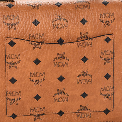 MCM Visetos Medium Patricia Pocket Satchel Cognac 7 of 10