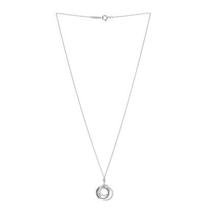 Tiffany 18K White Gold Diamond 1837 Triple Interlocking Circles Pendant Necklace 3 of 5