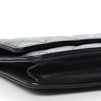 Chanel Lambskin Quilted Wallet On Chain WOC Black 10 of 14