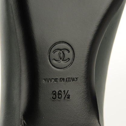 Chanel Calfskin Camellia Bead Ballerina Flats 36.5 Grey Black 6 of 8