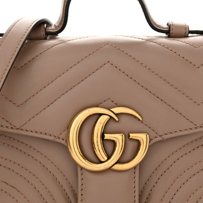 Gucci Calfskin Matelasse Mini GG Marmont Top Handle Shoulder Bag Porcelain Rose 8 of 16