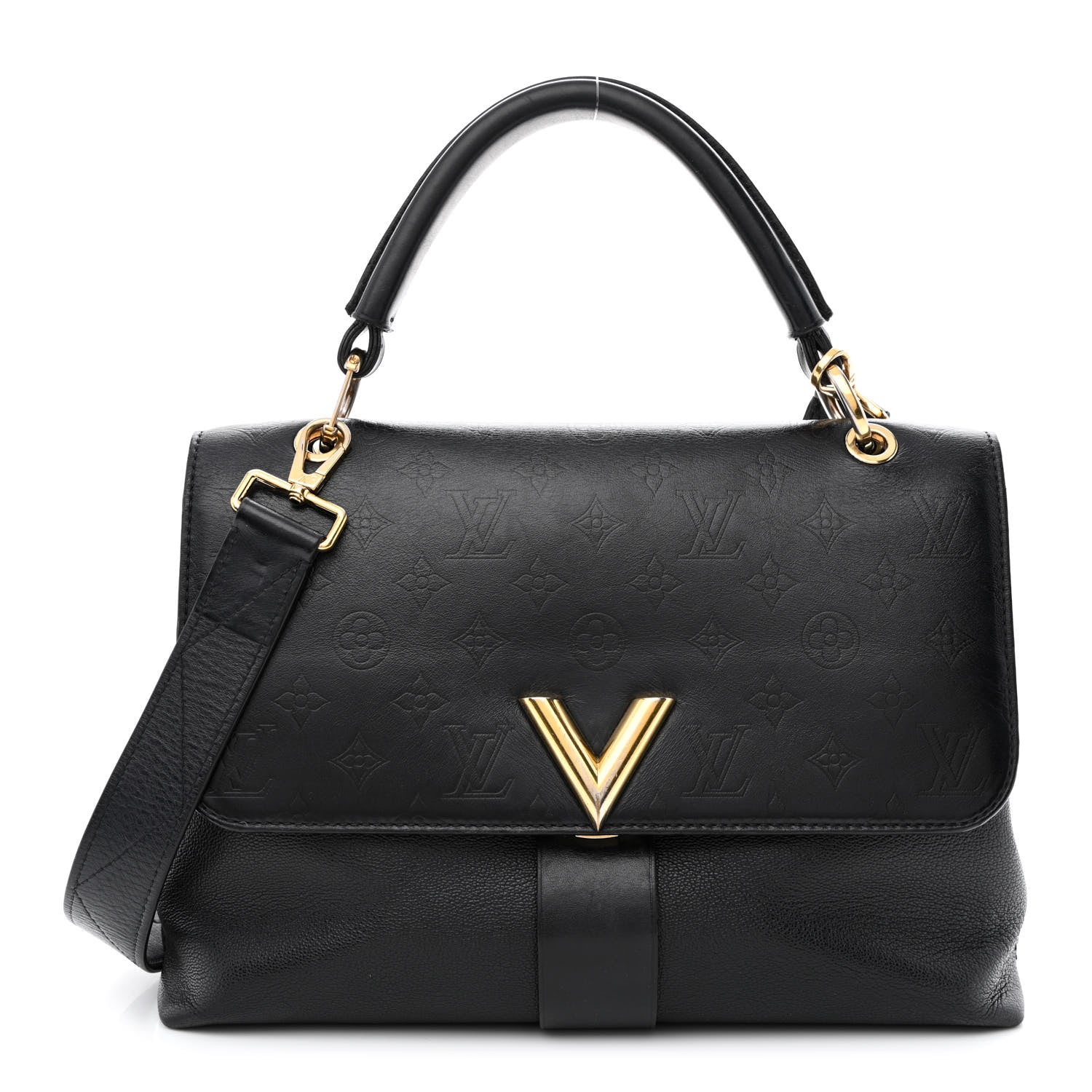 Louis Vuitton Calfskin Monogram Very One Handle Black 1 of 10