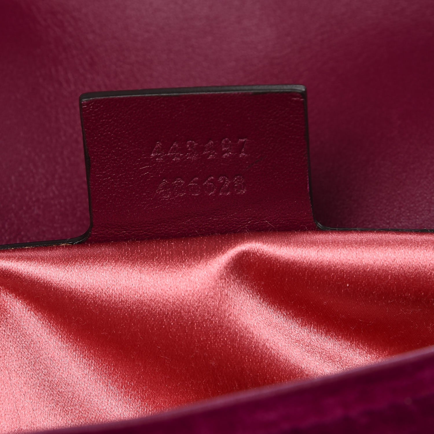 Gucci Velvet Matelasse Embroidered Small GG Marmont Shoulder Bag Fuchsia Violet Cyclamen 8 of 8