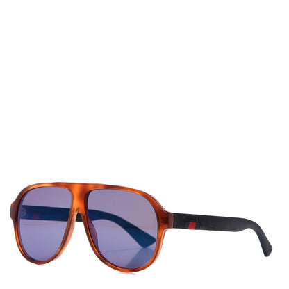 Gucci Acetate Aviator Sunglasses GG0009S Brown Blue 1 of 9