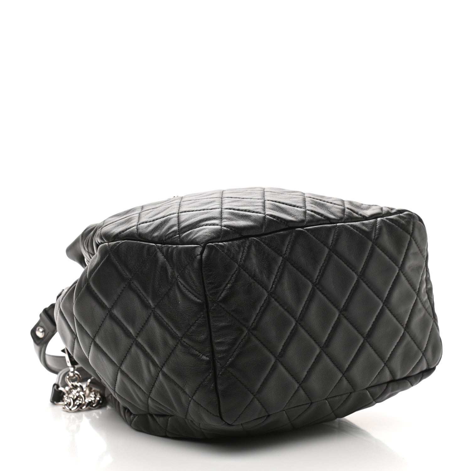 Chanel Lambskin Quilted CC Chain Drawstring Tote Black 4 of 10