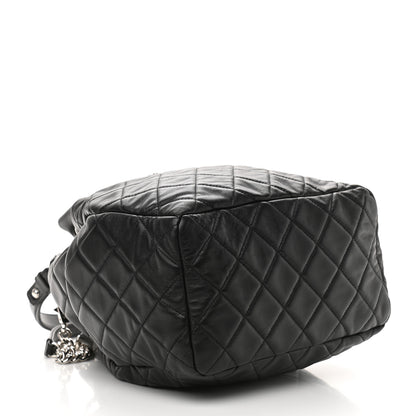 Chanel Lambskin Quilted CC Chain Drawstring Tote Black 4 of 10