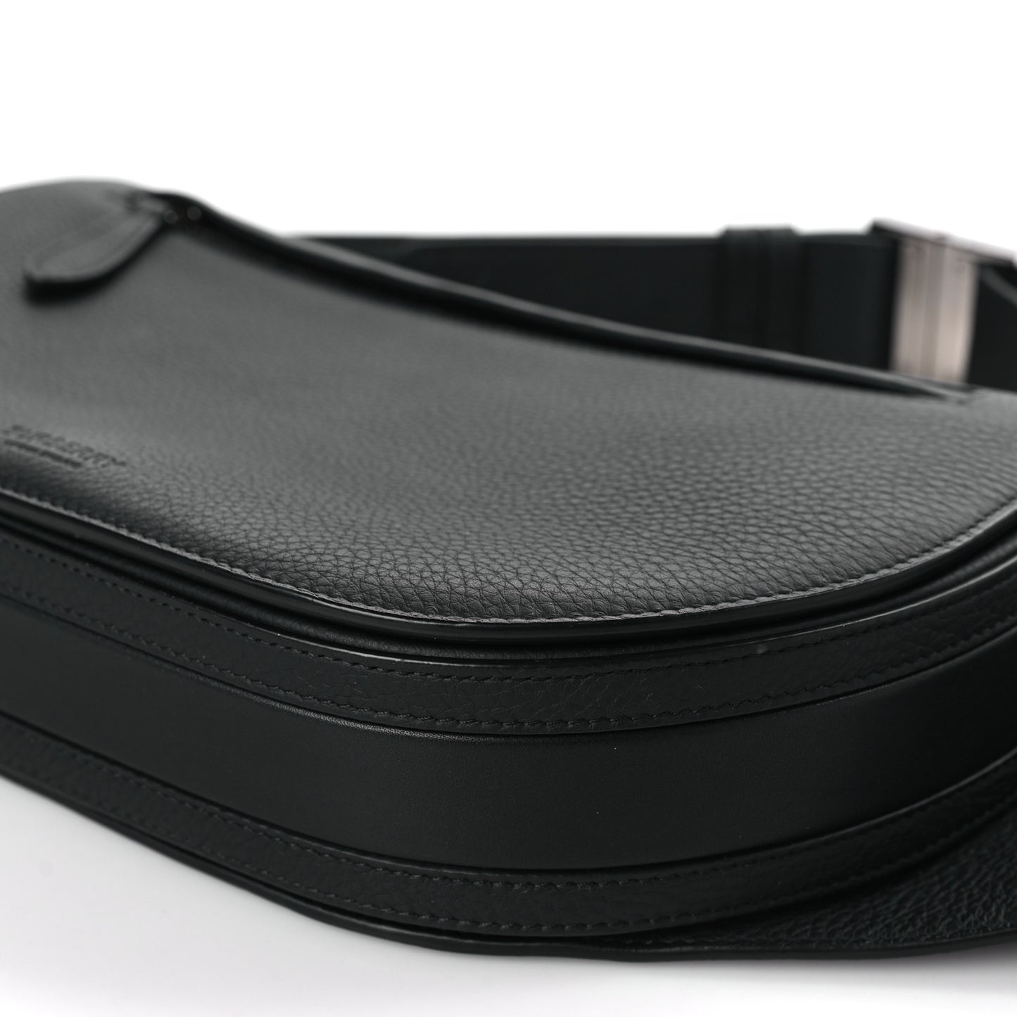 Grainy Calfskin Large Olympia Bum Bag Black