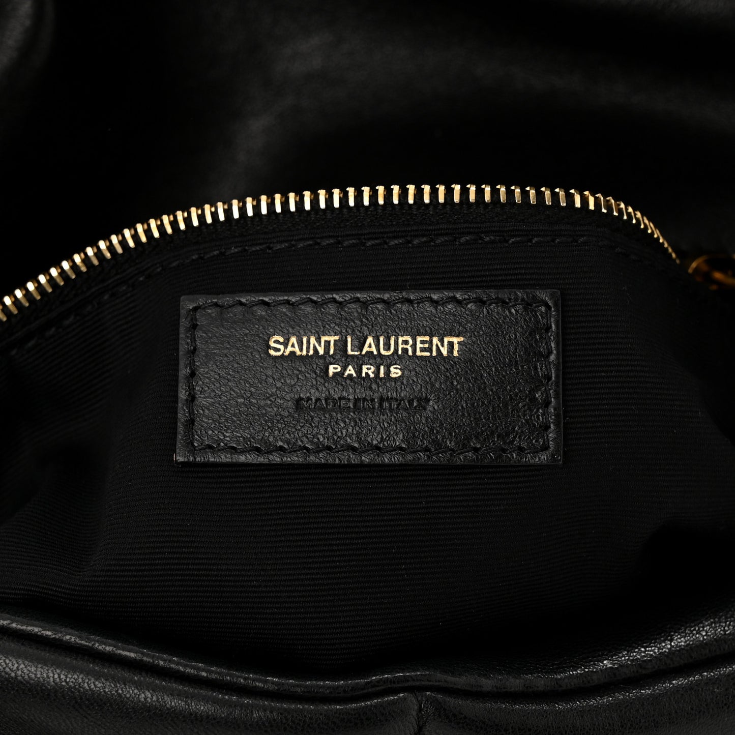 Lambskin Quilted Medium Loulou Puffer Monogram Chain Satchel Black