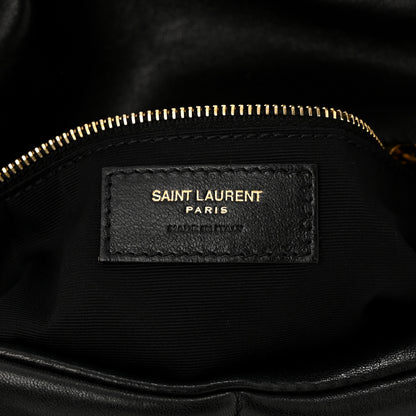 Saint Laurent Lambskin Quilted Medium Loulou Puffer Monogram Chain Satchel Black 6 of 11