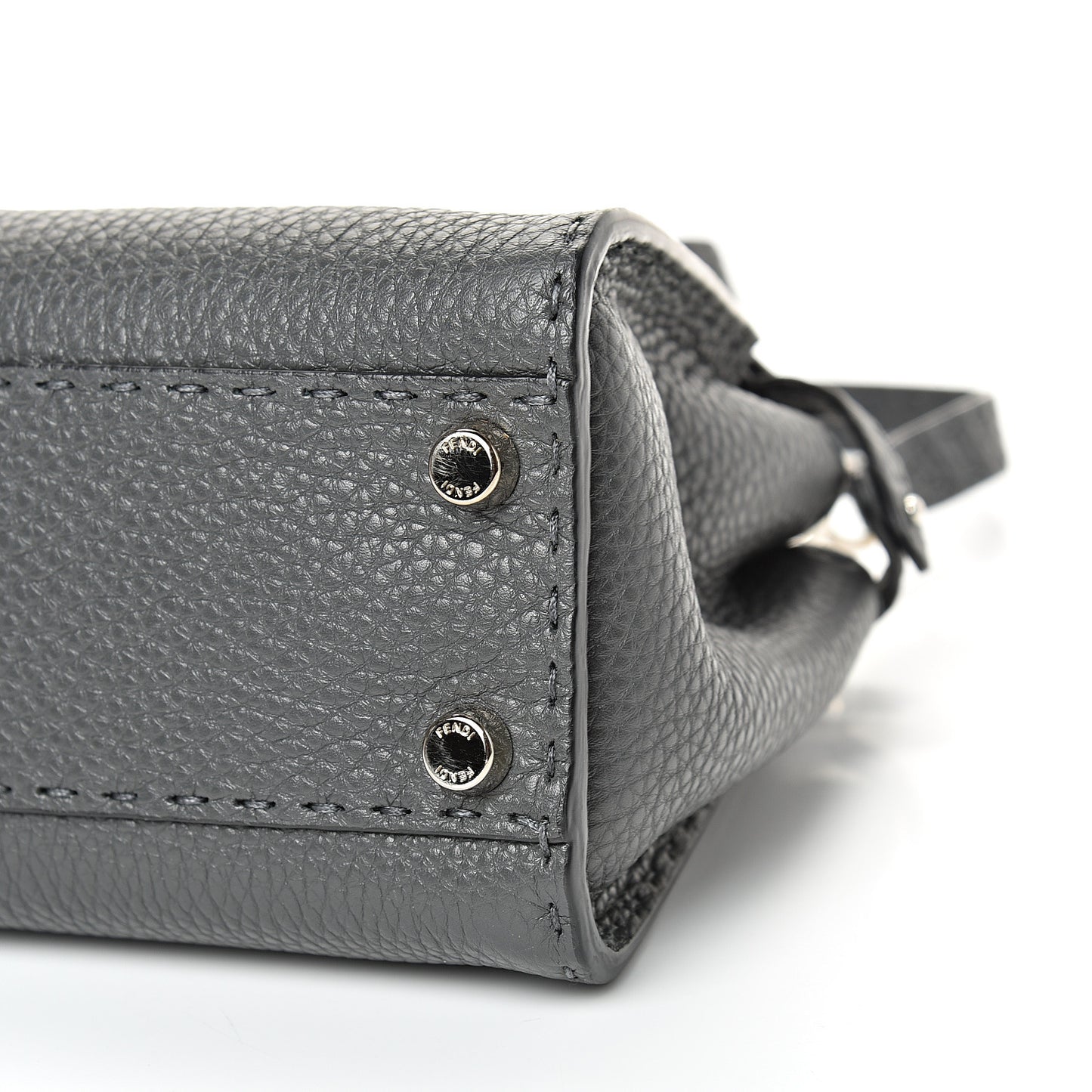 Cuoio Romano Selleria Bi-Color Mini Peekaboo Iconic Satchel Asfalto Latte