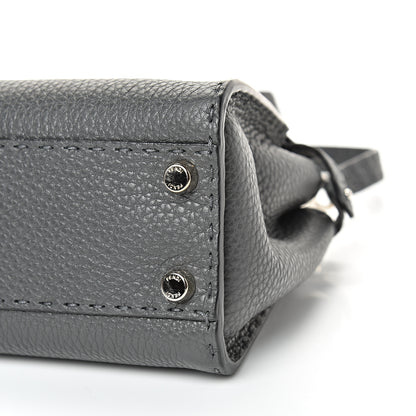 Fendi Cuoio Romano Selleria Bi-Color Mini Peekaboo Iconic Satchel Asfalto Latte 11 of 12