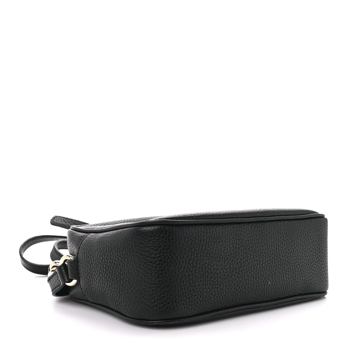 Pebbled Calfskin Small Soho Disco Bag Black