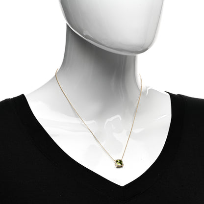 David Yurman 18K Yellow Gold Diamond 7mm Peridot Petite Chatelaine Pave Bezel Pendant Necklace 2 of 4