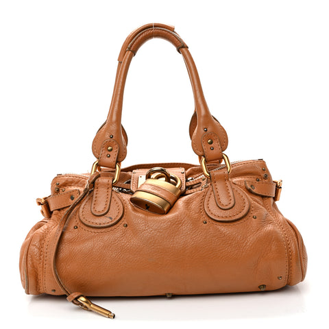 Calfskin Medium Paddington Satchel Tan