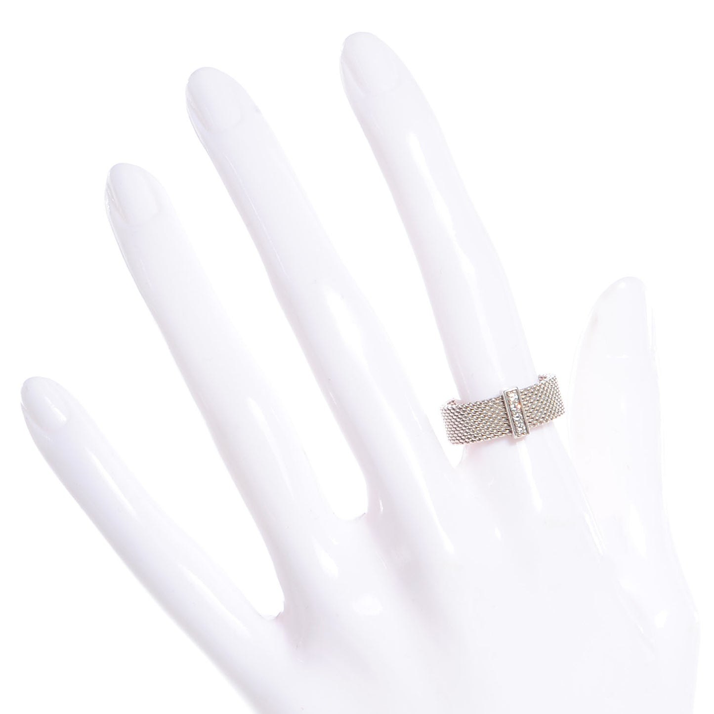 Sterling Silver Diamond Mesh Somerset Ring 54 7