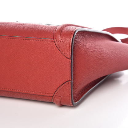 Celine Baby Grained Calfskin Nano Luggage Red 10 of 18