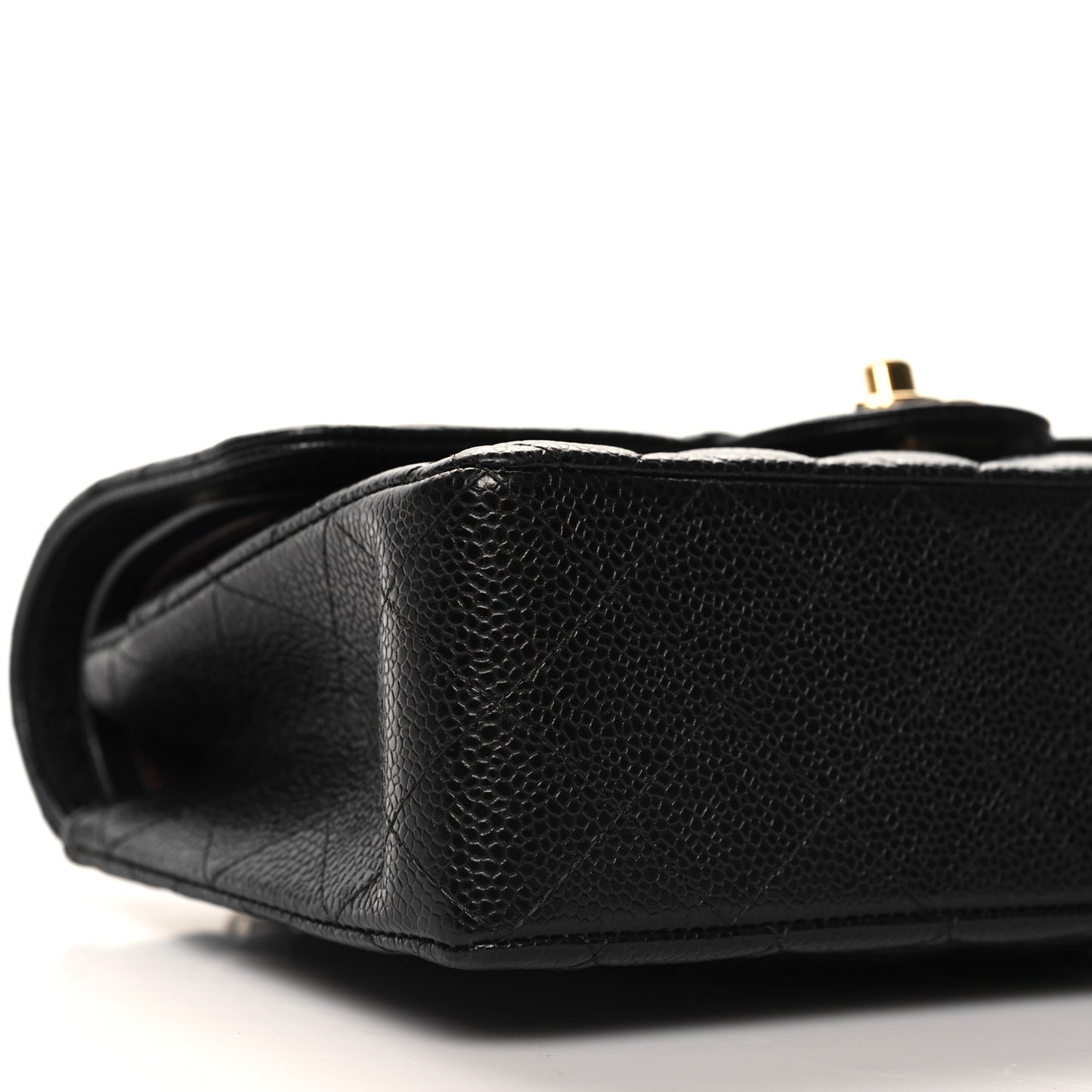 Caviar Quilted Small Double Flap Black