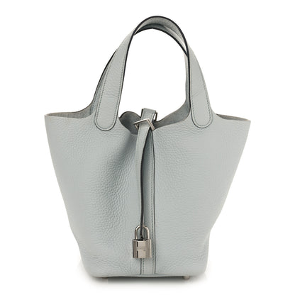 Hermes Taurillon Clemence Picotin Lock 18 PM Bleu Pale 1 of 7