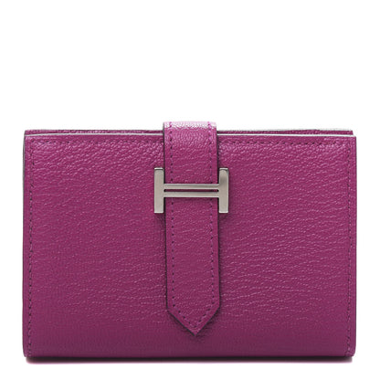 Hermes Chevre Mysore Mini Bearn Wallet Rose Pourpre 1 of 8