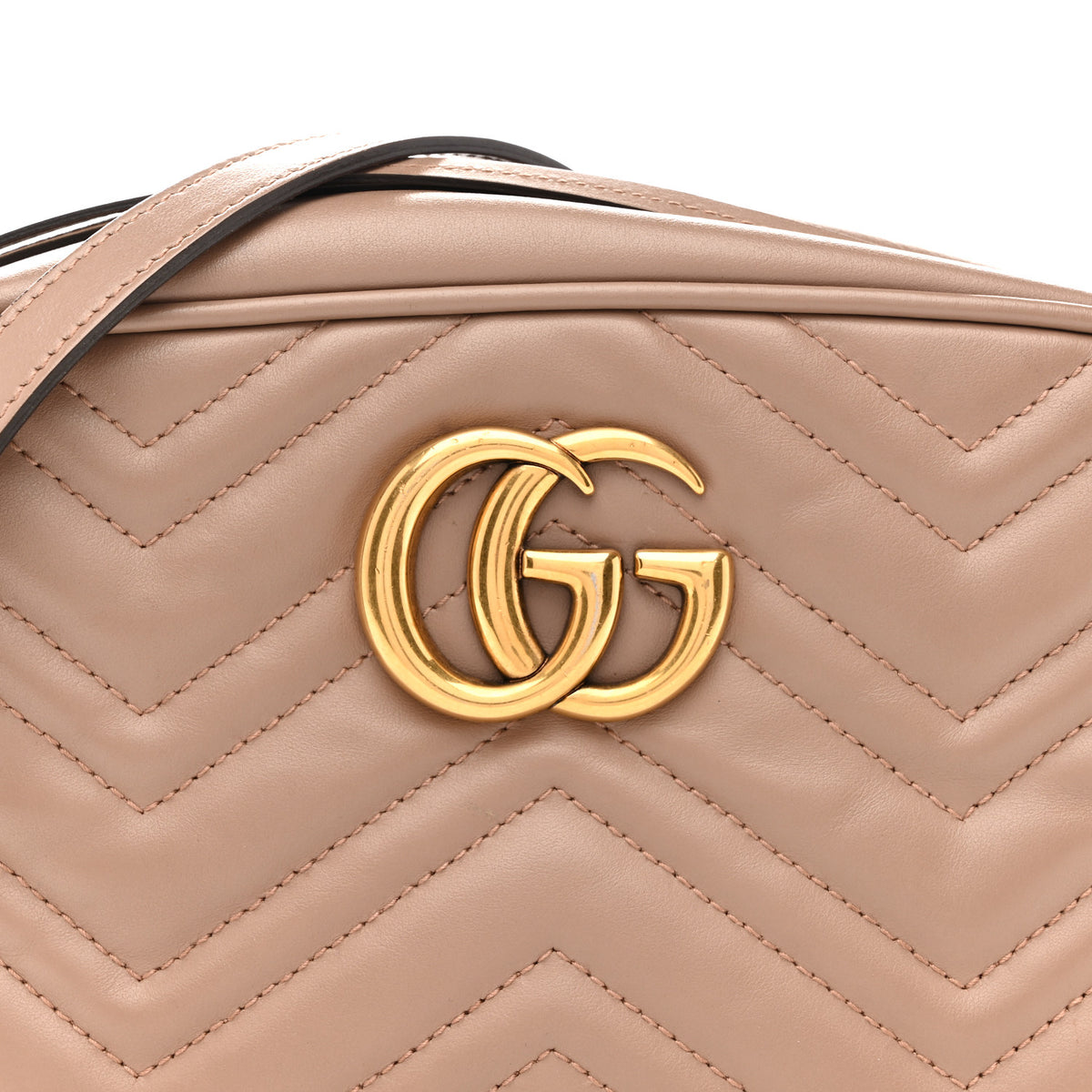 Gucci Calfskin Matelasse Small GG Marmont Chain Shoulder Bag Porcelain Rose 8 of 14