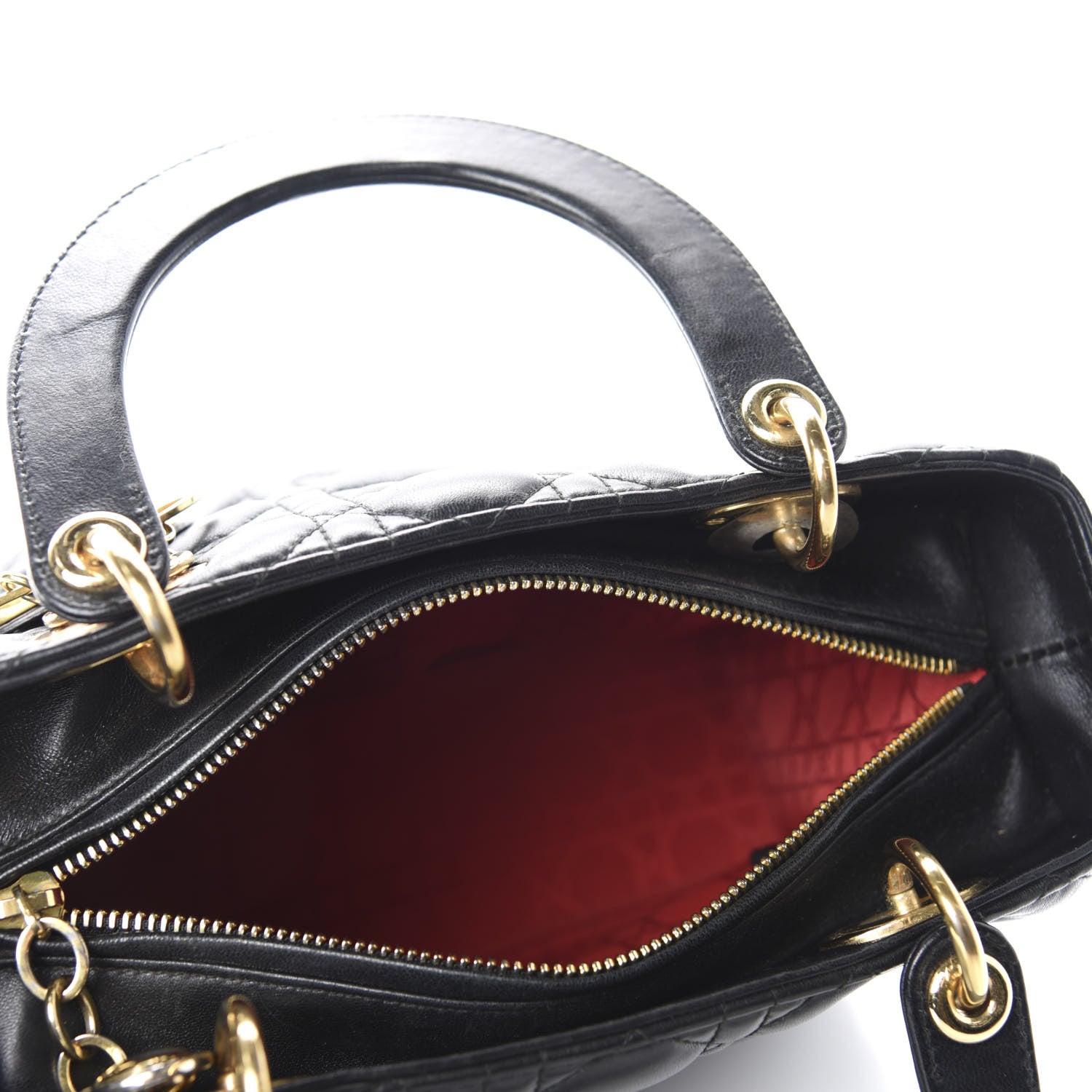 Christian Dior Lambskin Cannage Medium Lady Dior Black 5 of 12