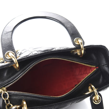 Christian Dior Lambskin Cannage Medium Lady Dior Black 5 of 12