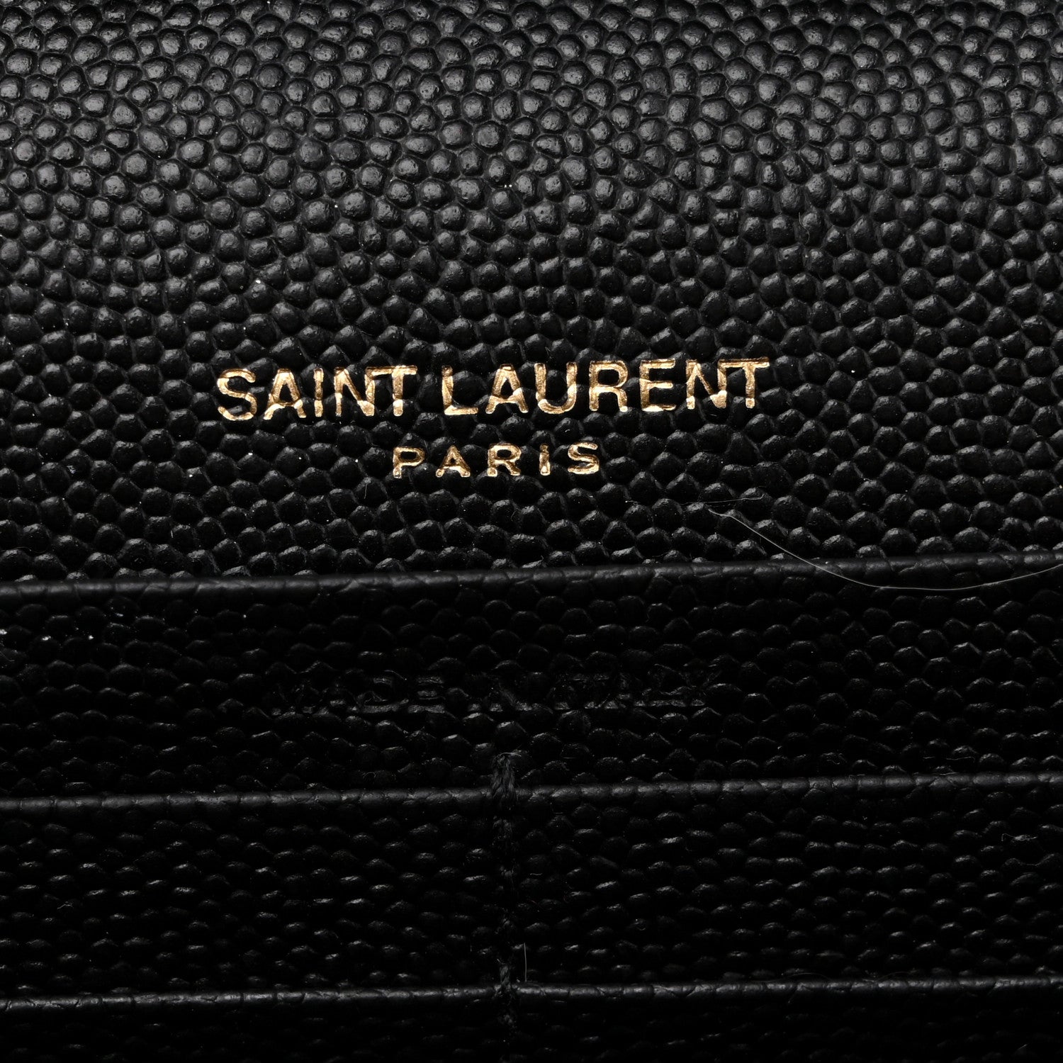Saint Laurent Grain De Poudre Matelasse Chevron Monogram Chain Wallet Black 6 of 14