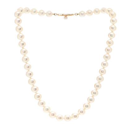 Mikimoto 18K Yellow Gold Akoya Pearl 7-7.5mm Strand Necklace 14" 3 of 5