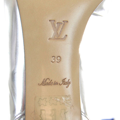 Louis Vuitton Leather Metallic Dress Sandals Heels 39 Silver 6 of 7