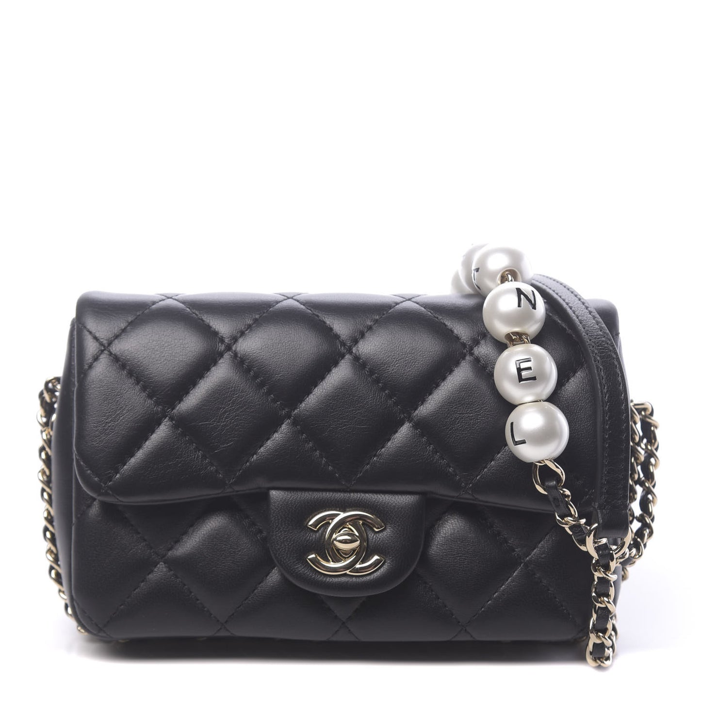Lambskin Quilted Mini My Precious Flap Black