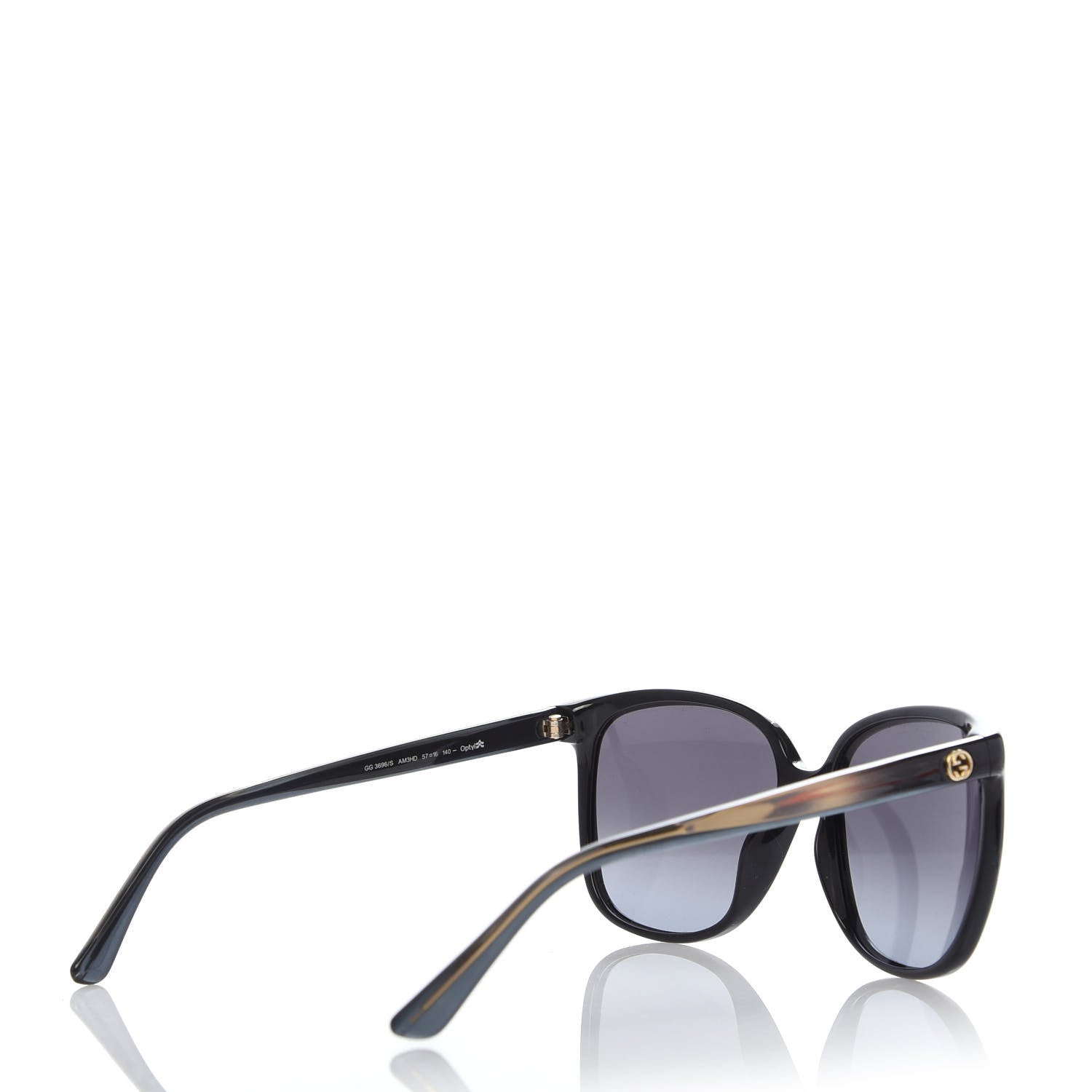 Gucci Acetate Square Frame Oversized Sunglasses GG3696/S Black Crystal 4 of 8