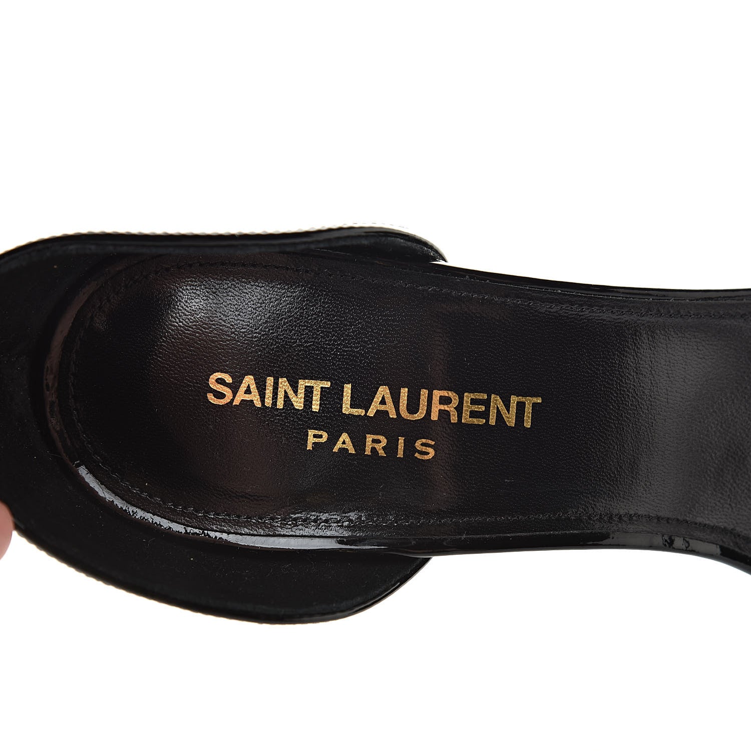 Saint Laurent Patent Opyum 110 Sandals Black 37.5 Black Gold 6 of 8