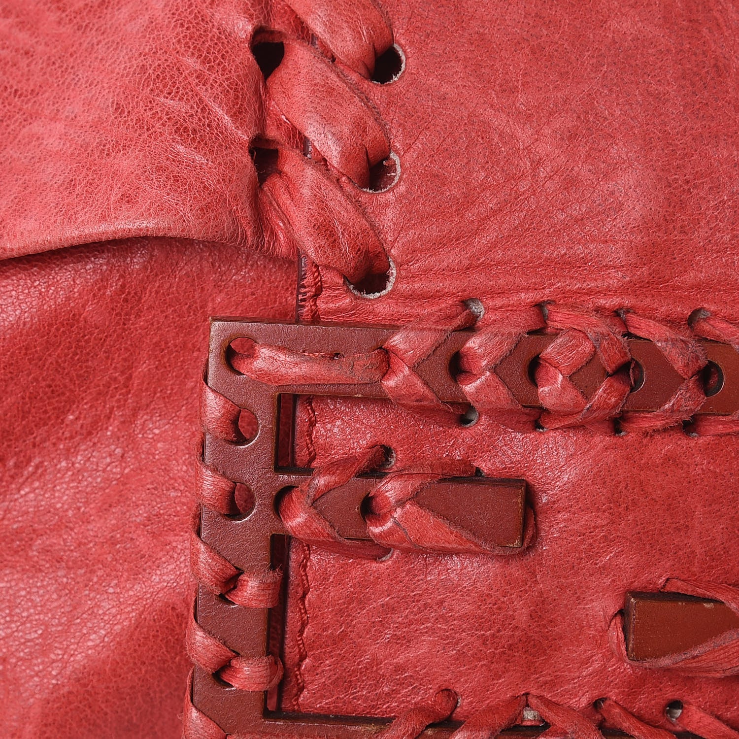 Fendi Calfskin Whipstitch Baguette Red 19 of 20