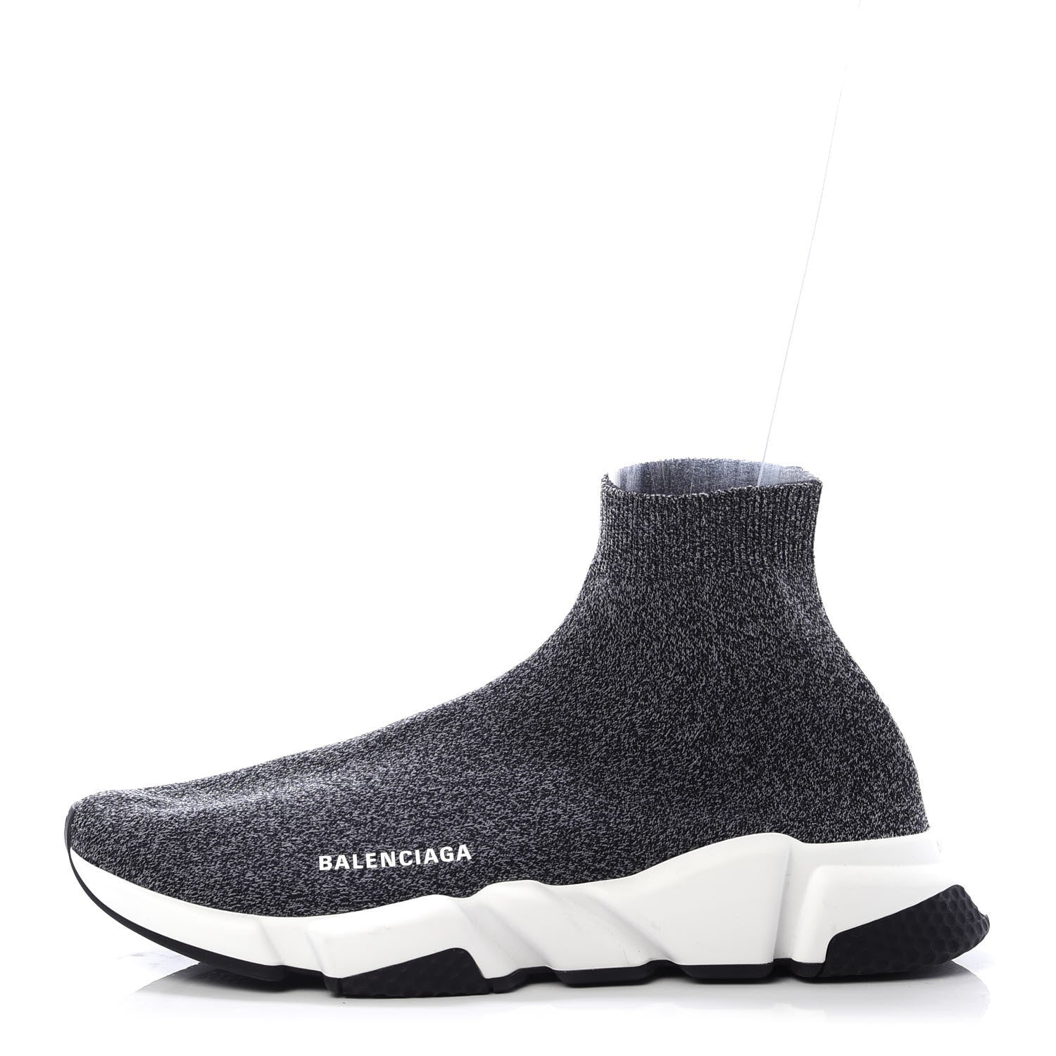 Balenciaga Chine Knit Bi-Color Sole Mens Speed Sneakers 45 Black White 1 of 10