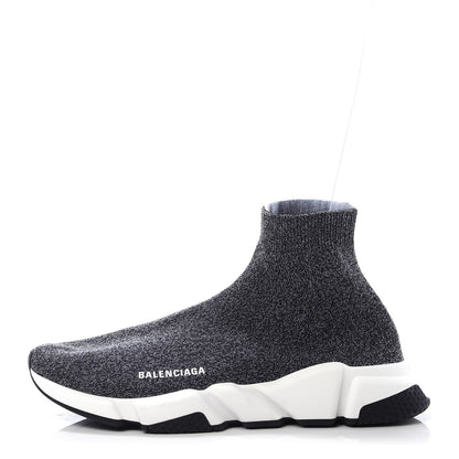 Balenciaga Chine Knit Bi-Color Sole Mens Speed Sneakers 45 Black White 1 of 10