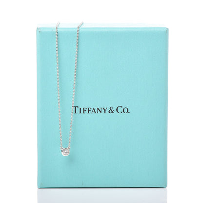 Tiffany Sterling Silver Diamond .10ct Elsa Peretti Diamonds by the Yard Pendant Necklace 6 of 6