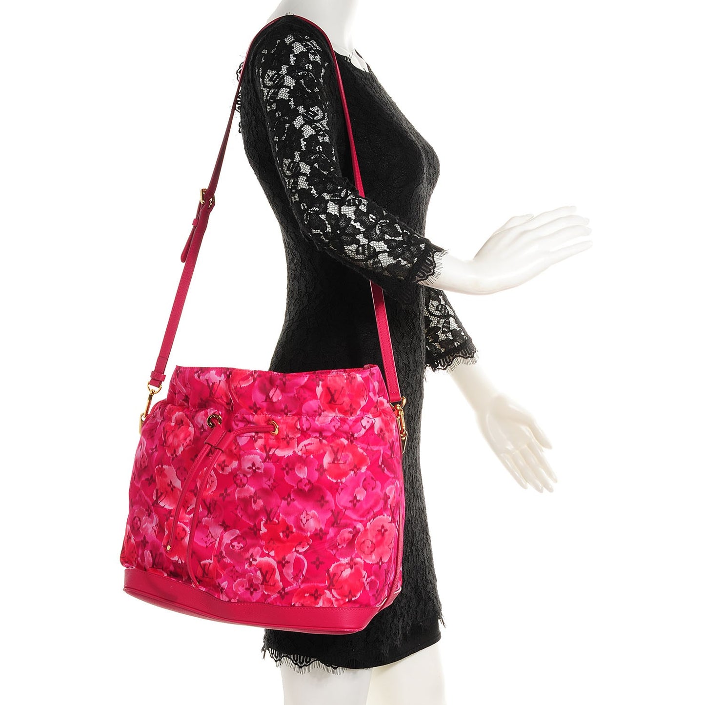 Nylon Monogram Ikat Noefull MM Rose Indien