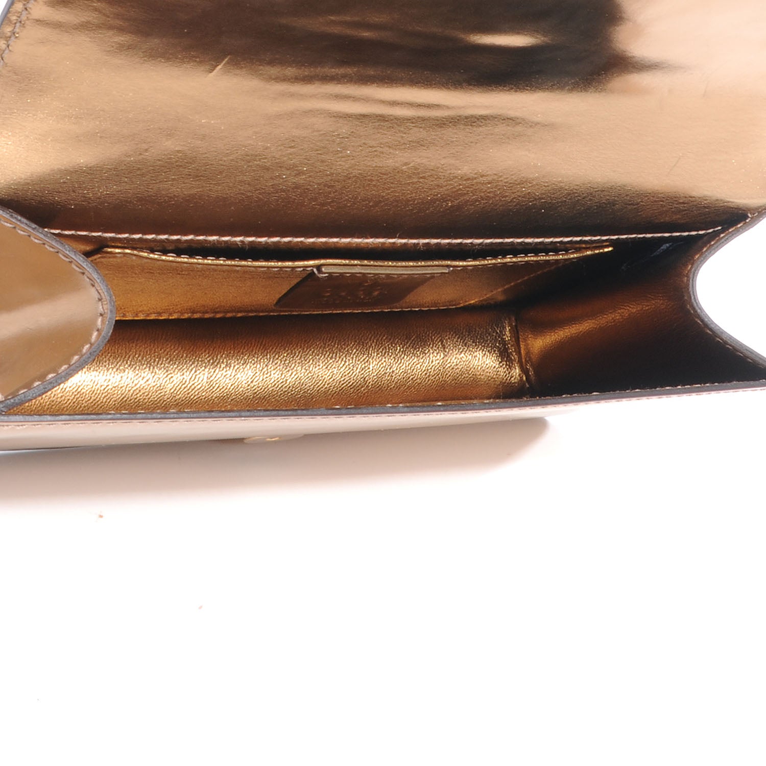 Gucci Leather Clutch Metallic Gold 6 of 9