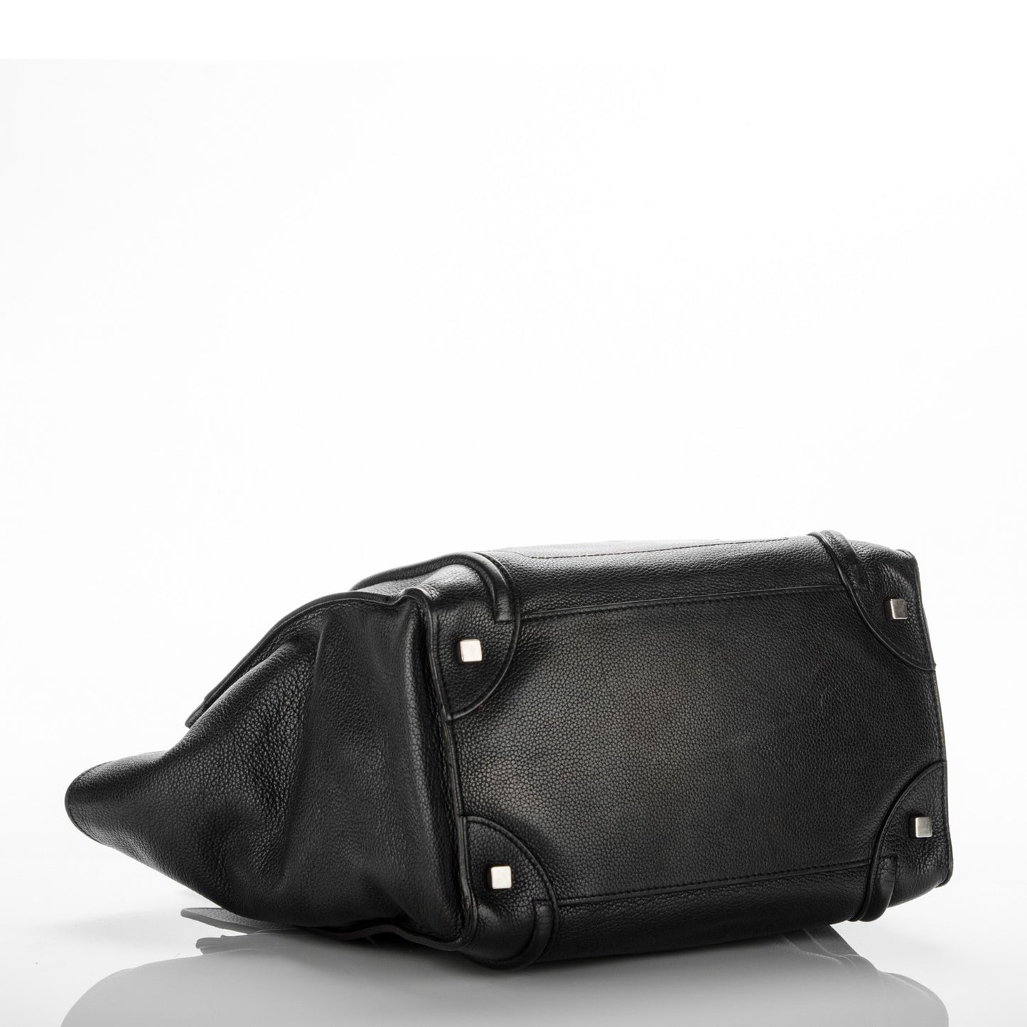 Drummed Calfskin Mini Luggage Black
