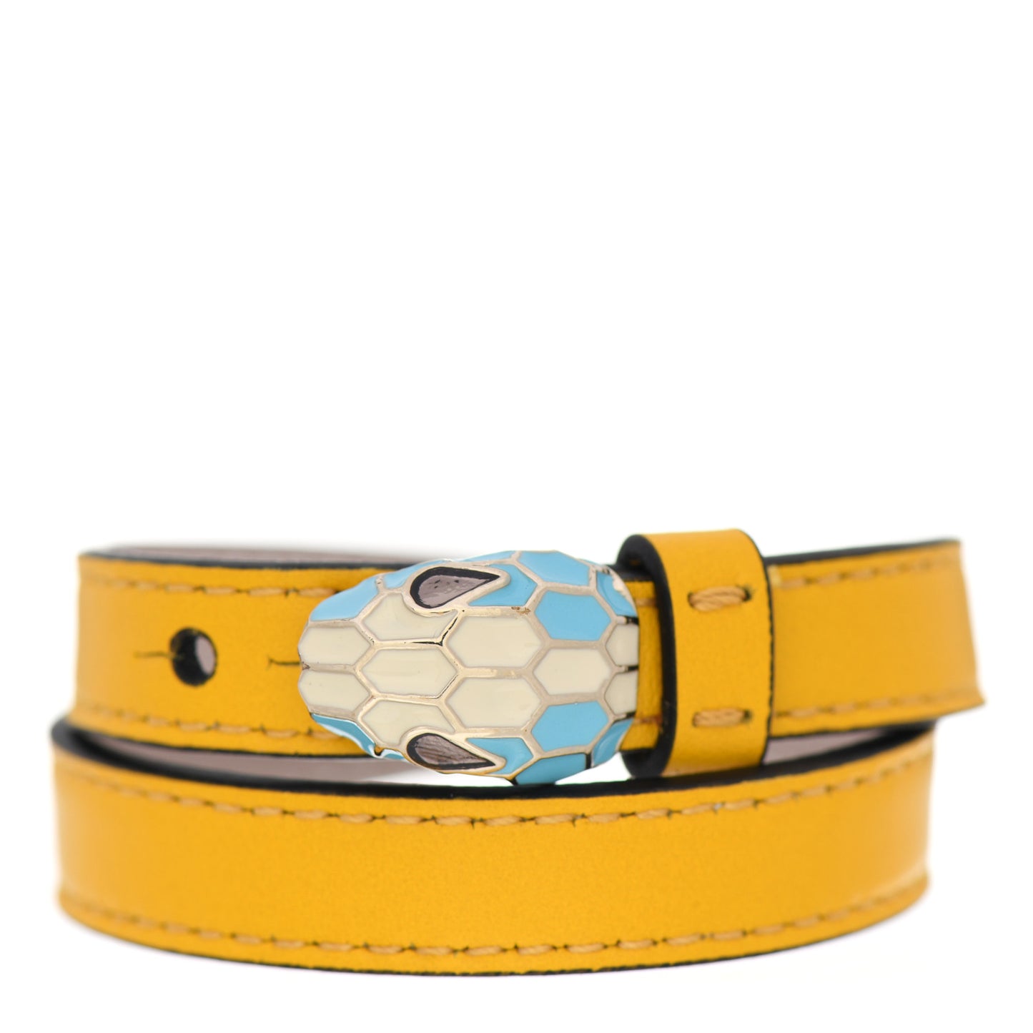 Calfskin Serpenti Forever Double Coil Bracelet Citrine