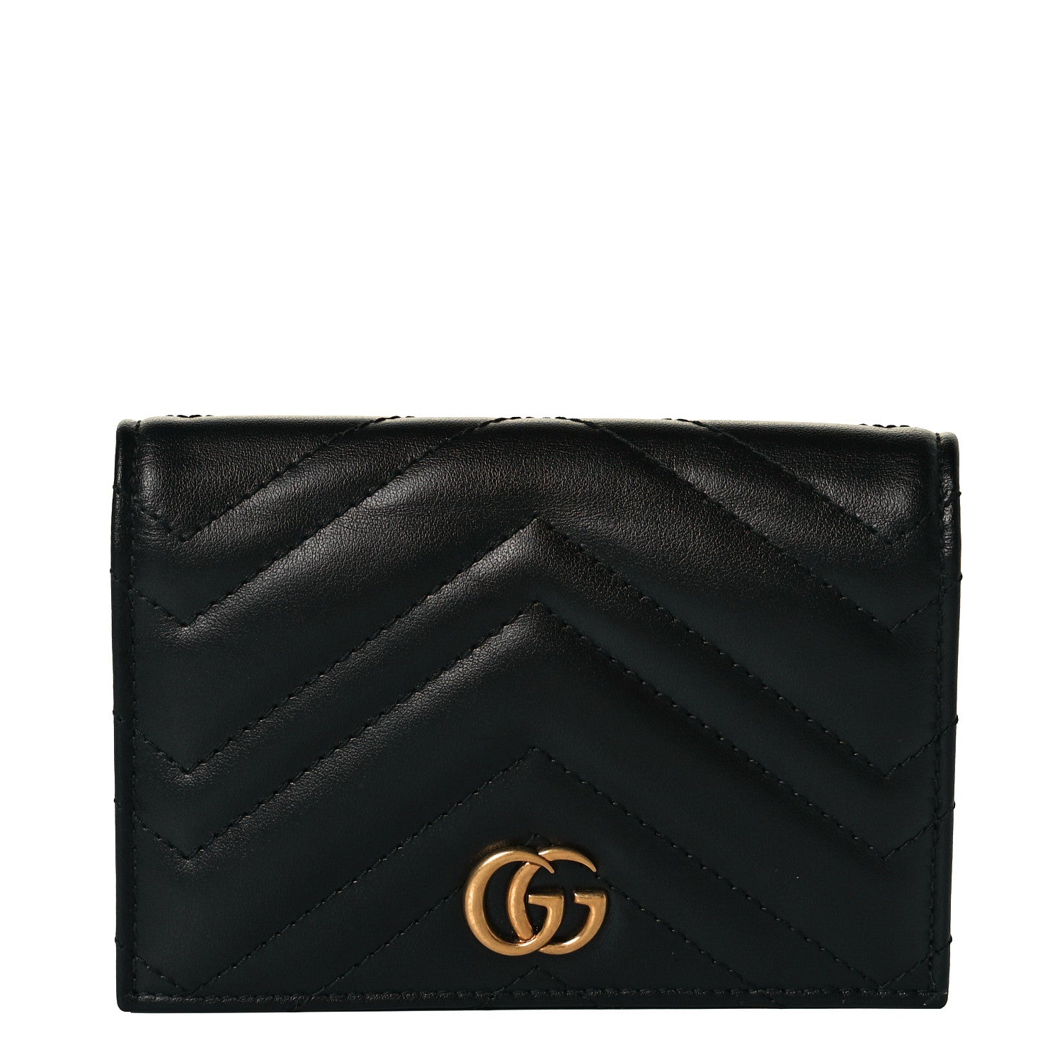 Gucci Calfskin Matelasse GG Marmont Passport Case Black 1 of 8