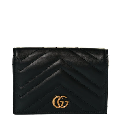 Gucci Calfskin Matelasse GG Marmont Passport Case Black 1 of 8