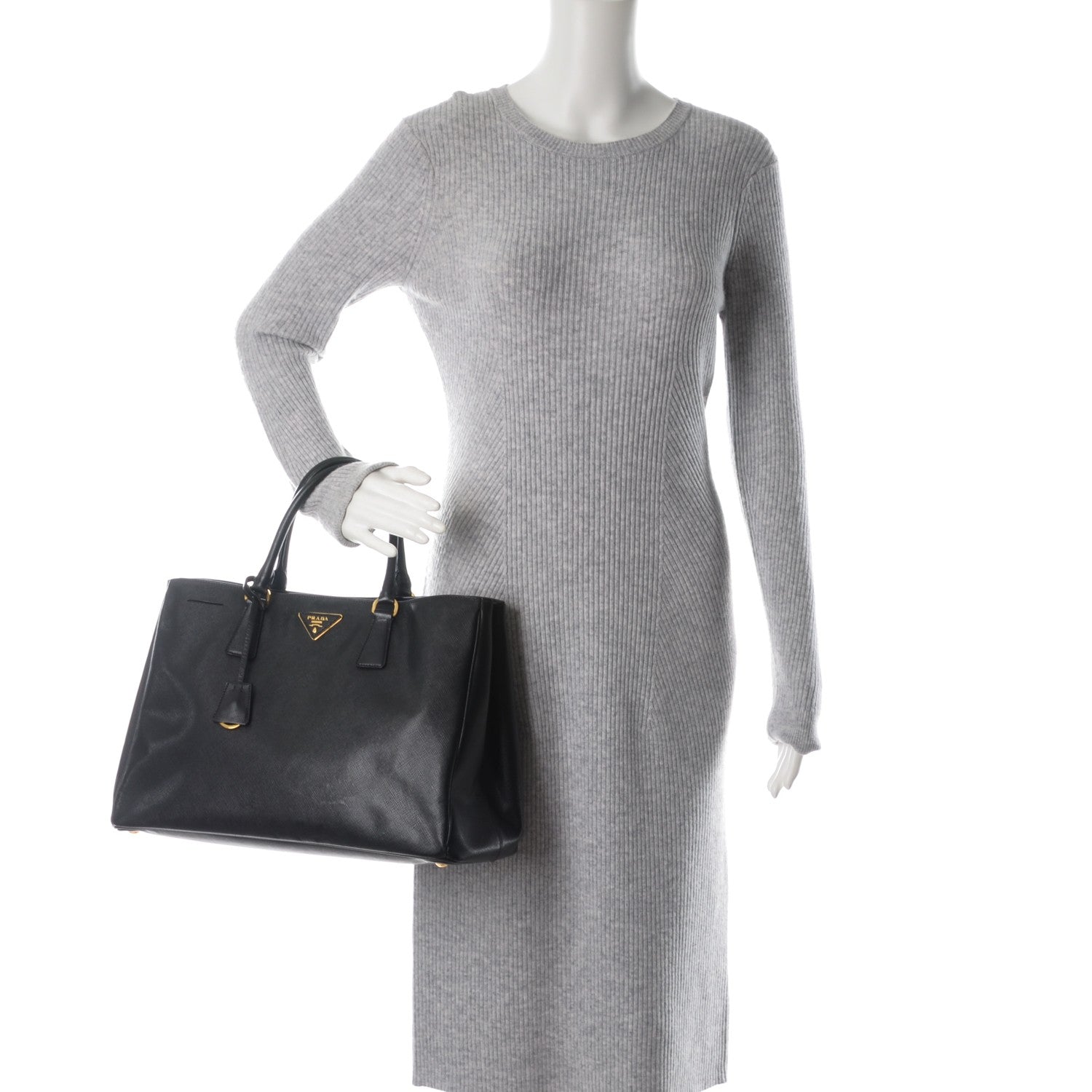 Prada Saffiano Lux Large Tote Nero Black 2 of 8