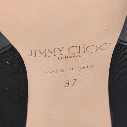 Jimmy Choo Calfskin Elastic Faith 85 Knee High Boots Heels 37 Black 6 of 6