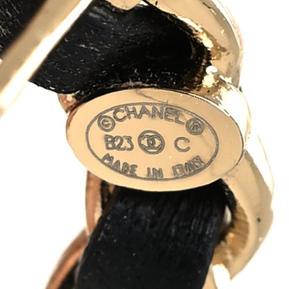 Chanel Resin Lambskin Turnlock Flap Bag Earrings Gold White Black 4 of 4