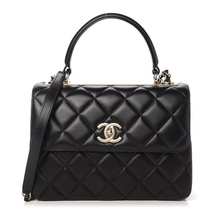 Chanel Lambskin Quilted Small Trendy CC Dual Handle Flap Bag Black 1 of 11